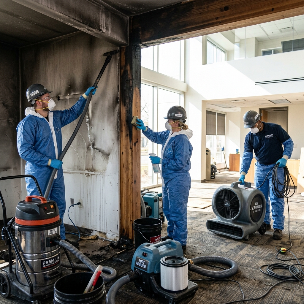Fire and smoke damage restoration service Edmonton Alberta